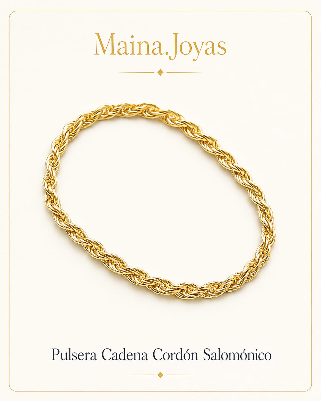 Pulsera Cadena cordón salomónico 3mm