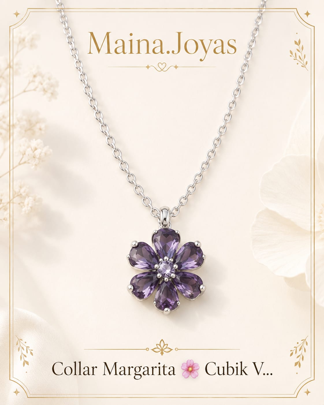 Collar Margarita 🌸 Cubik Violeta