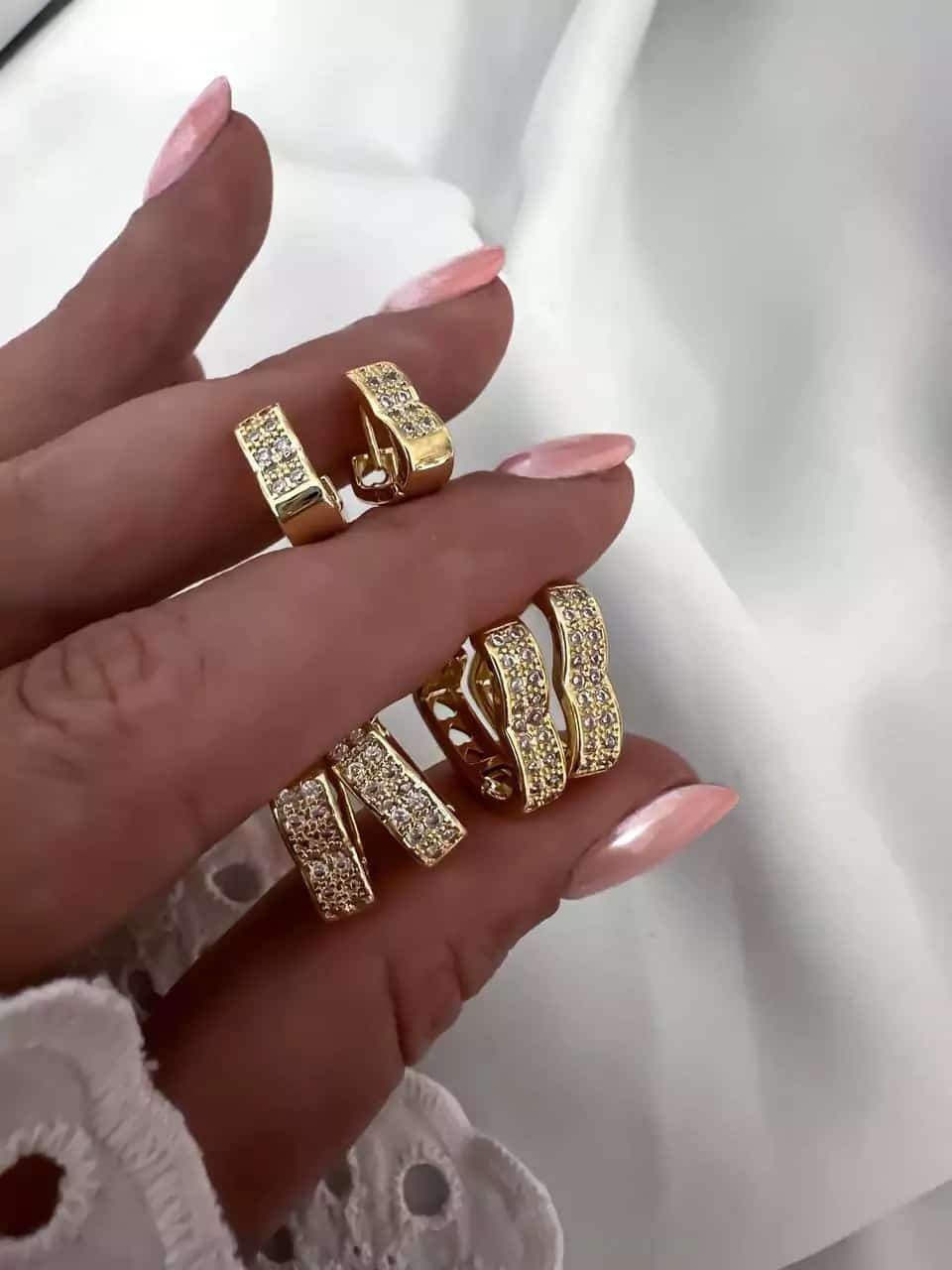 Aros Click Corazón Doble Strass ✨