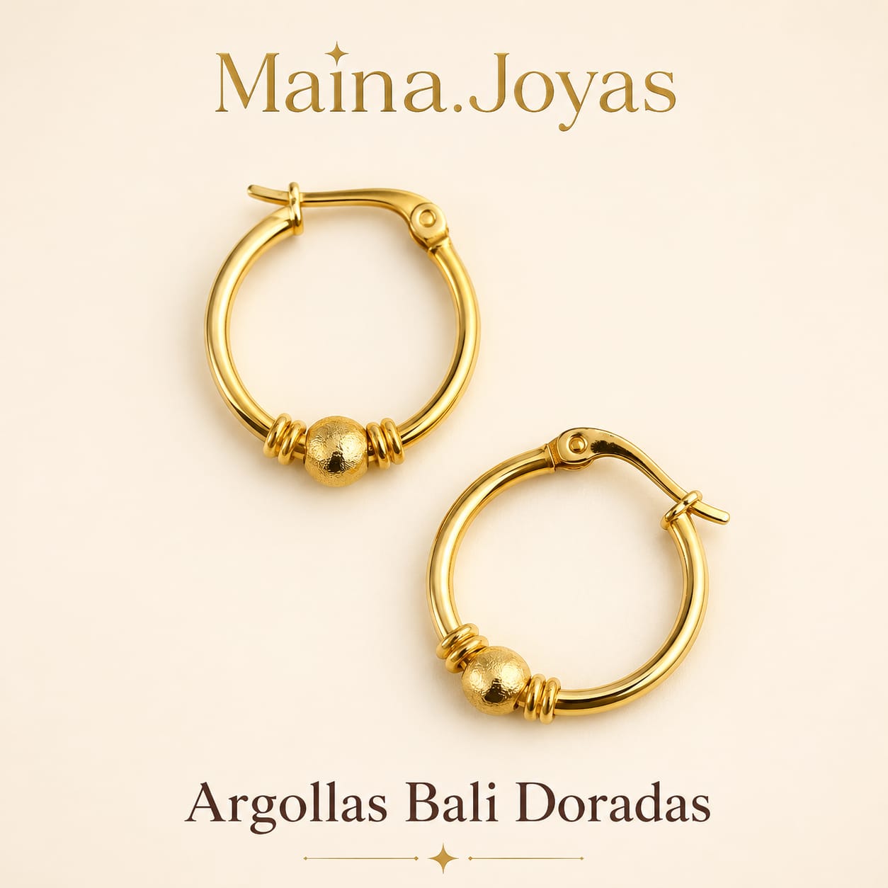 Argollas Bali Doradas ✨
