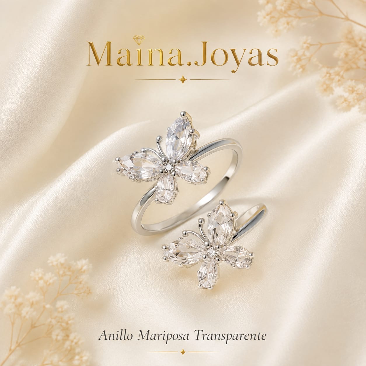 Anillo Mariposa 🦋 Transparente 🤍