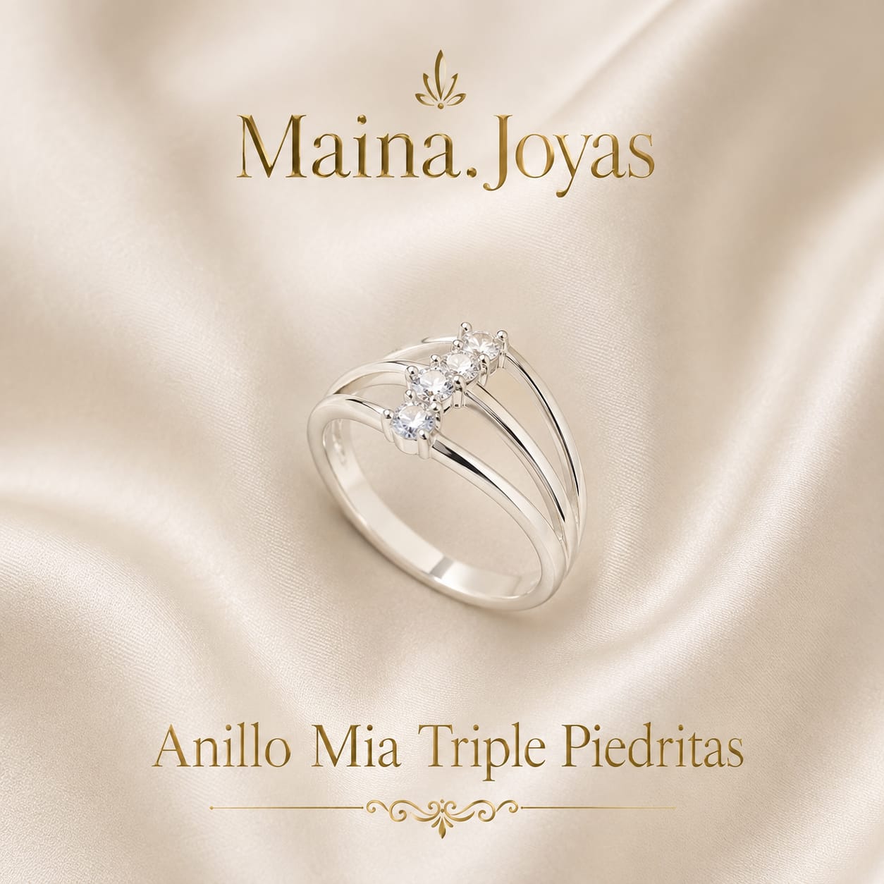 Anillo Mia Triple Piedritas ✨