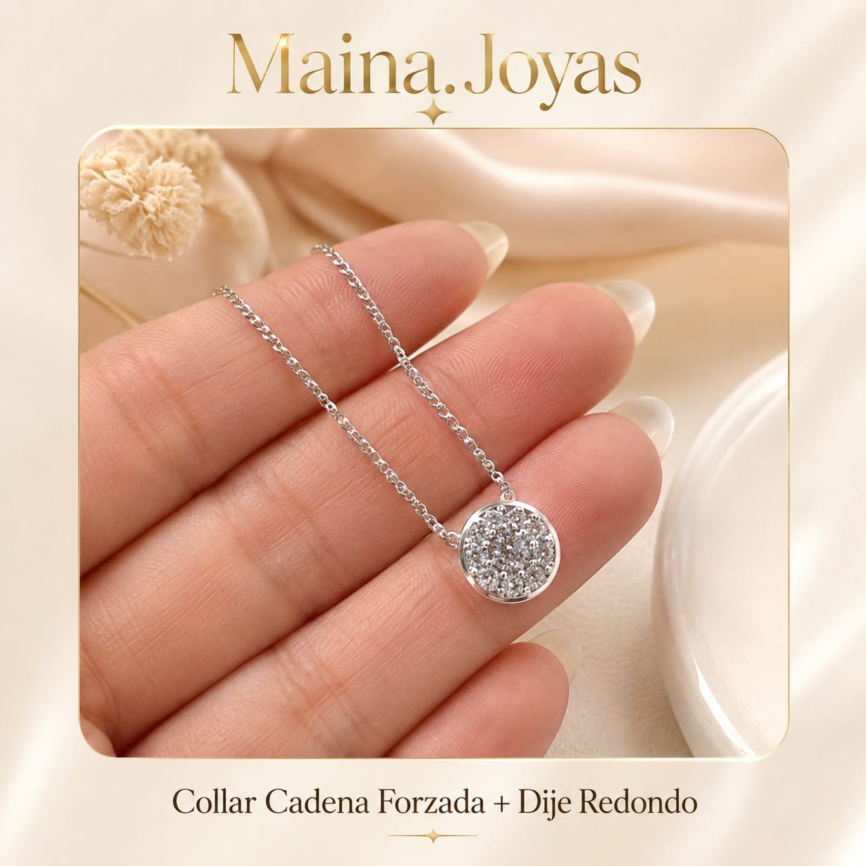 Collar Cadena Forzada + Dije Susanito ⚪ en el medio