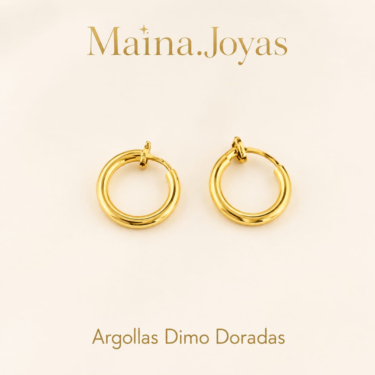 Argollas Dimo Doradas (a presión) ✨