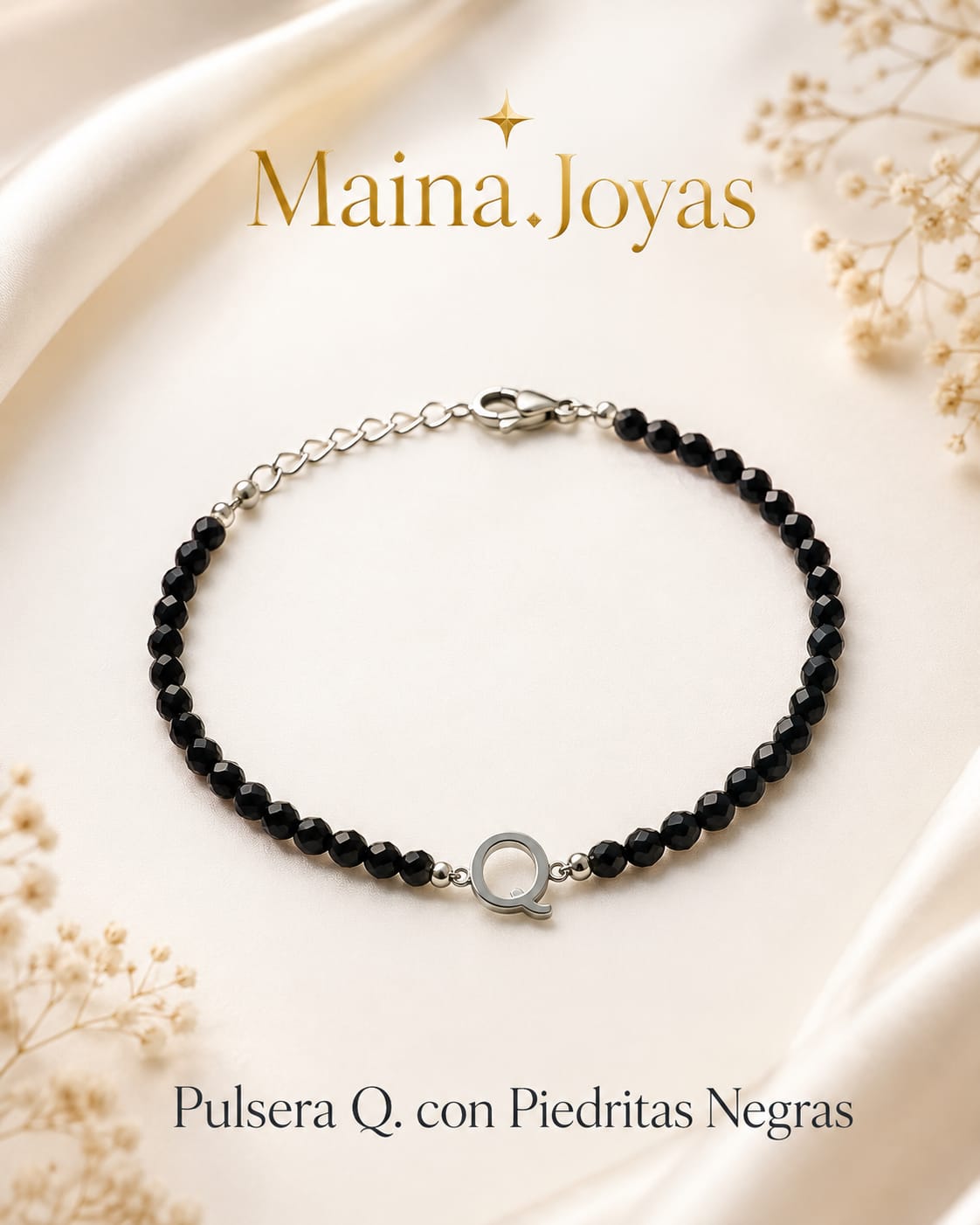 Pulsera c/piedritas negras