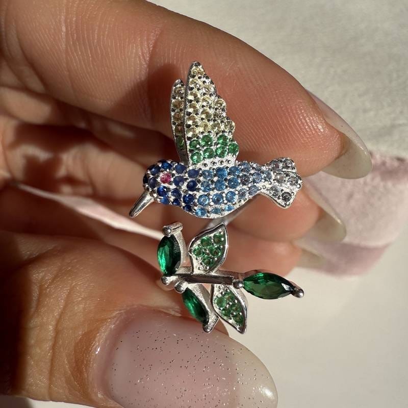 Anillo Falange Colibrí Colorido 🌈