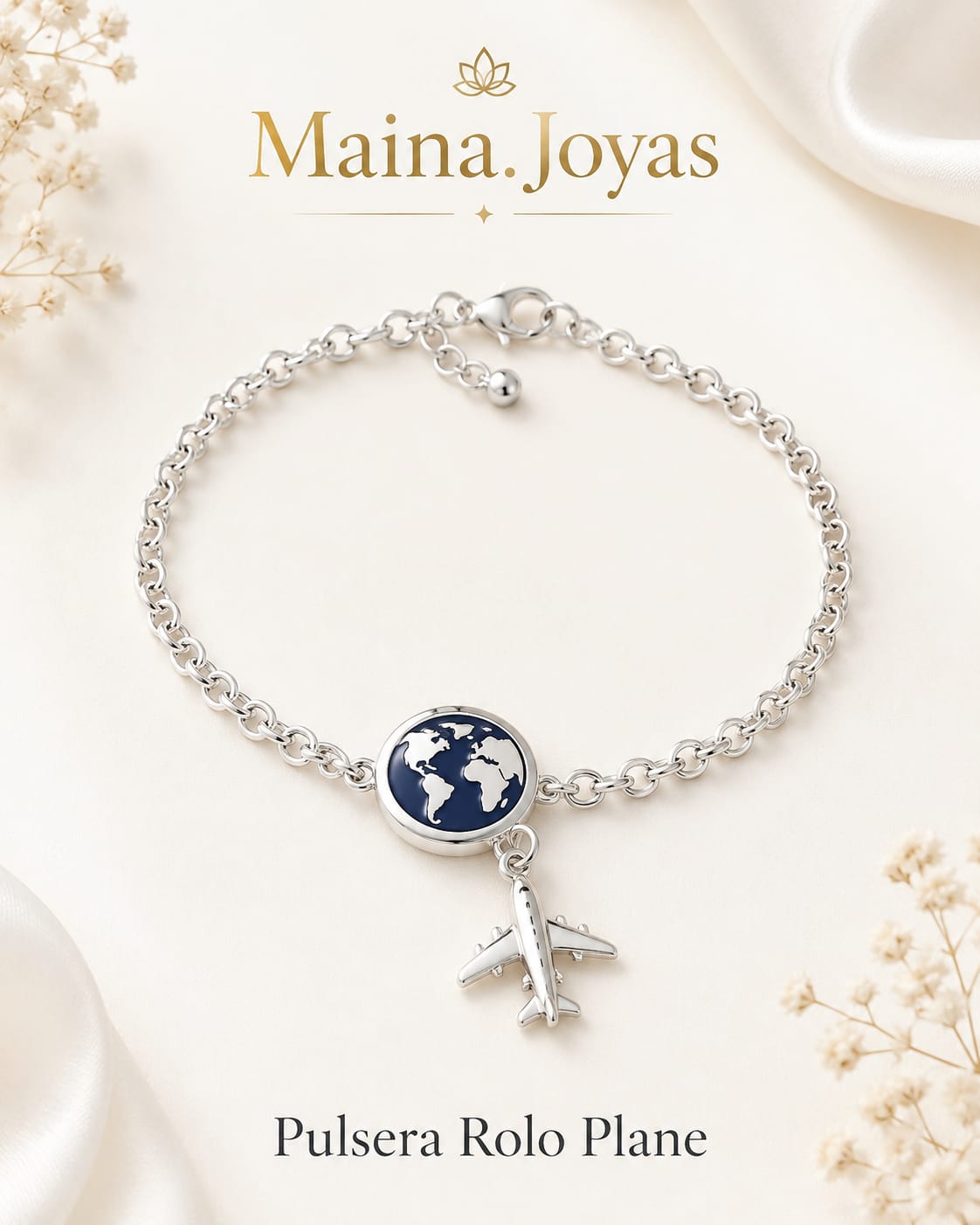 Pulsera Rolo Plane 19cm