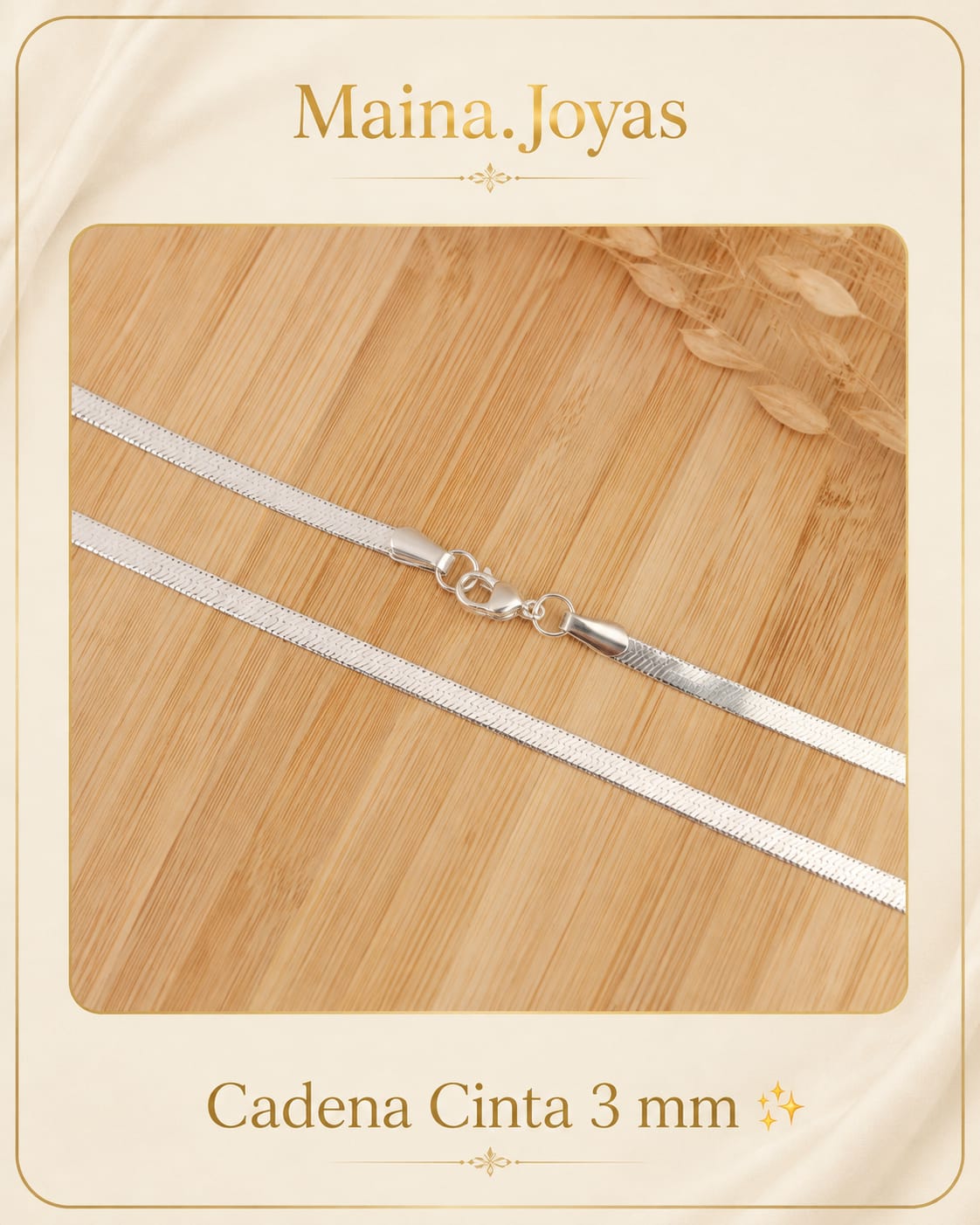 Cadena Cinta 3 mm ✨