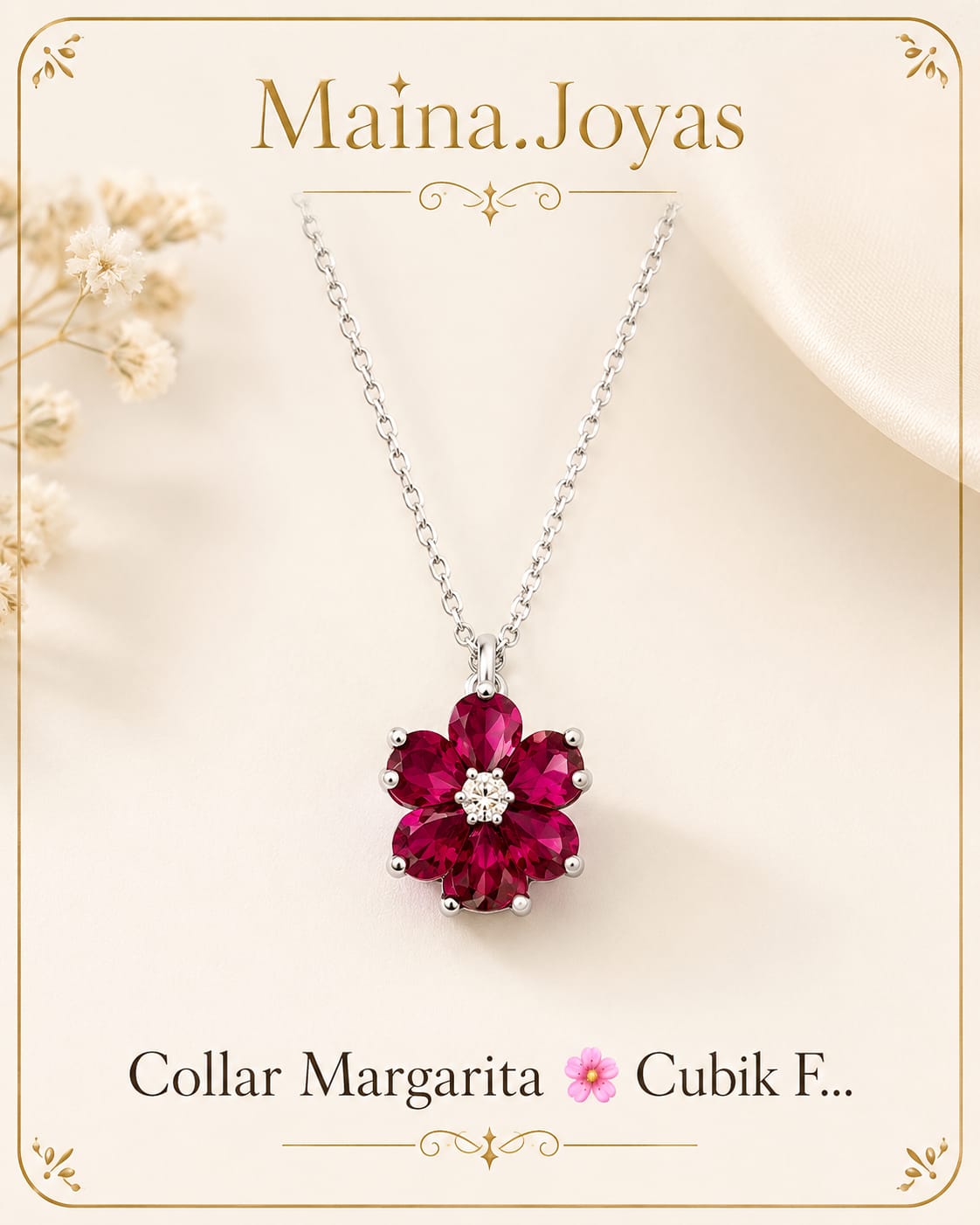 Collar Margarita 🌸 Cubik Fucsia