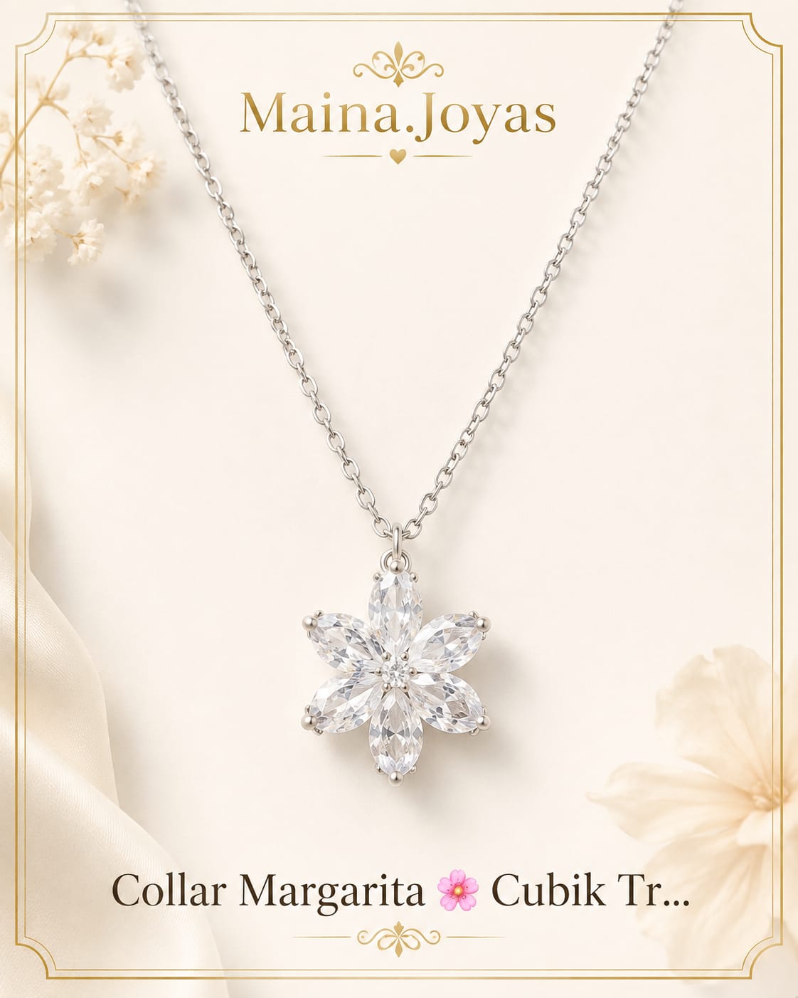 Collar Margarita 🌸 Cubik Transparente