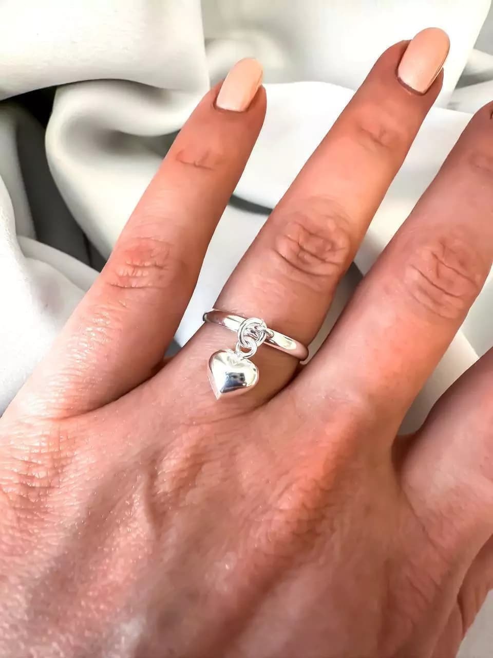 Anillo Corazón Colgante ✨ (Plata 925)