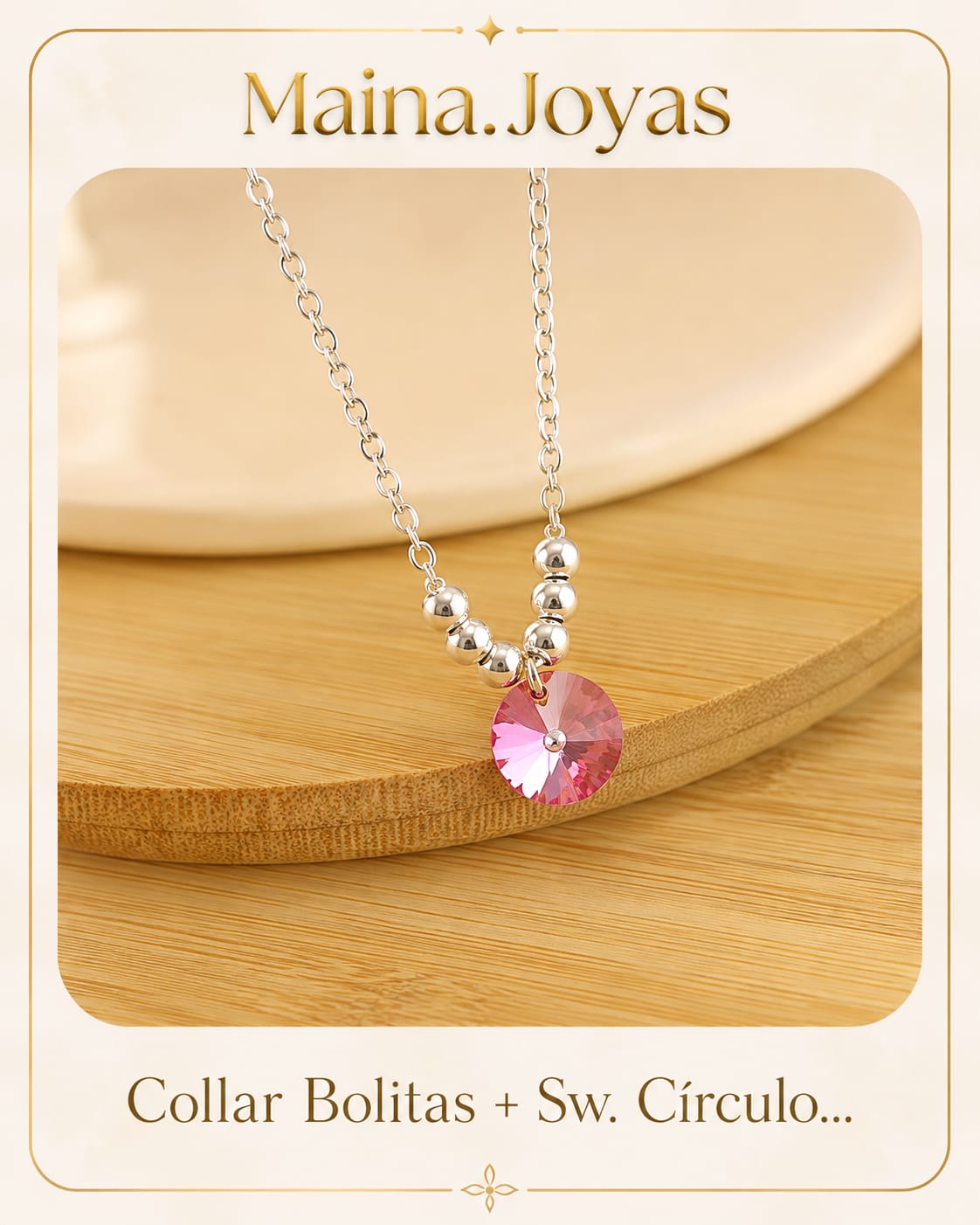 Collar Bolitas + Sw. Círculo Rosado 🩷