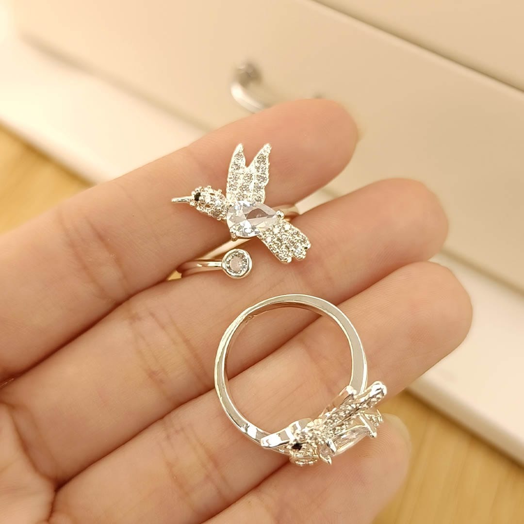 Anillo Falange Colibrí - Blanco 🤍