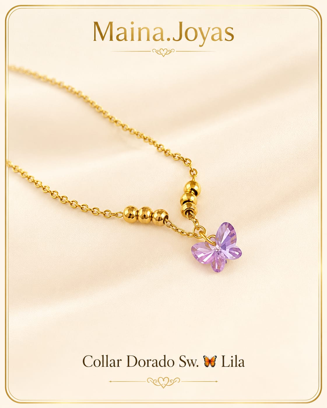 Collar Dorado Sw. 🦋 Lila