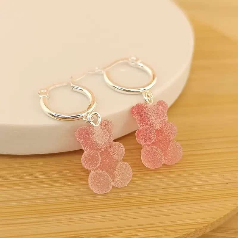 Argollas + dije Gummy Sweet Rosado / Celeste