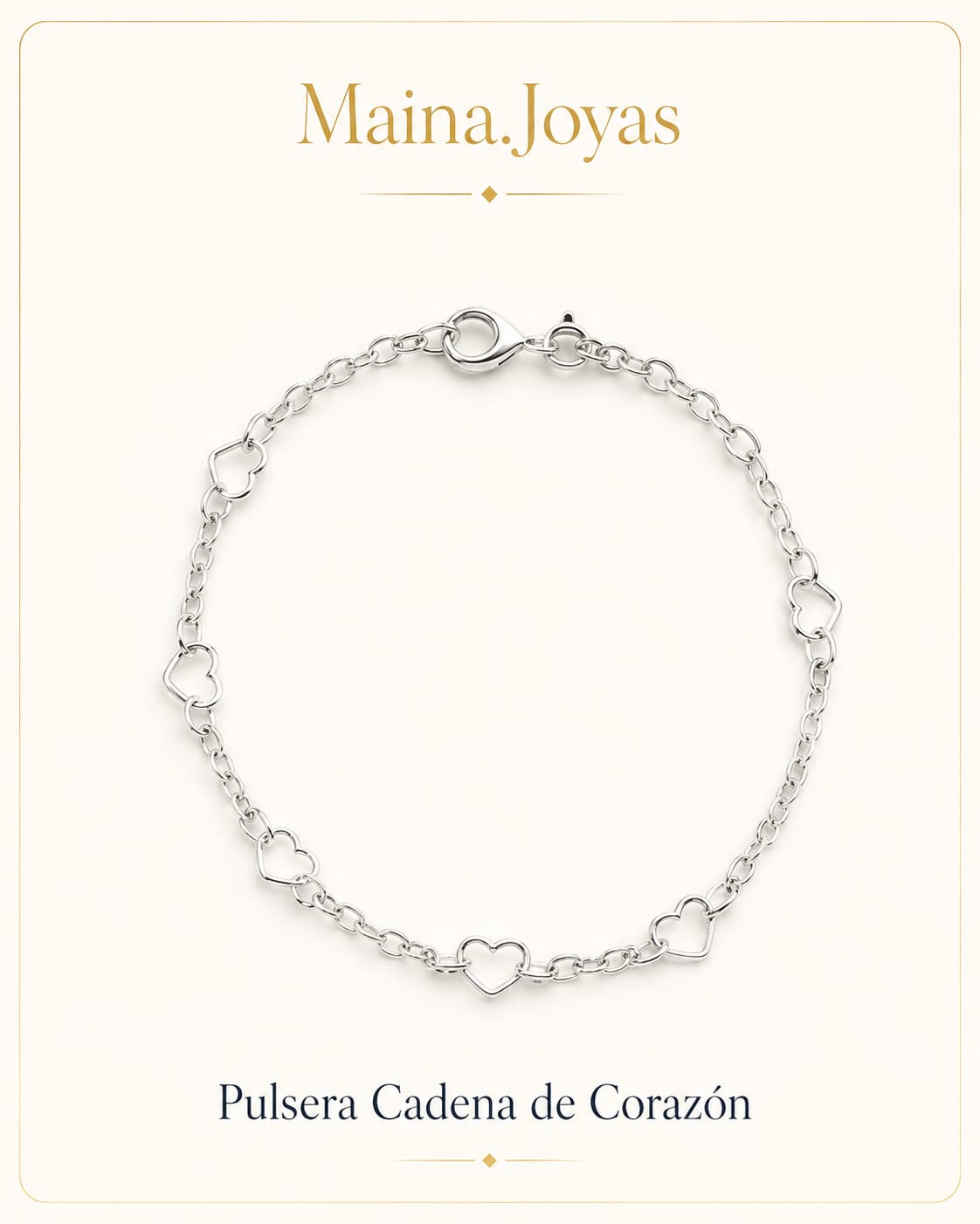 Pulsera Cadena de corazones 18cm