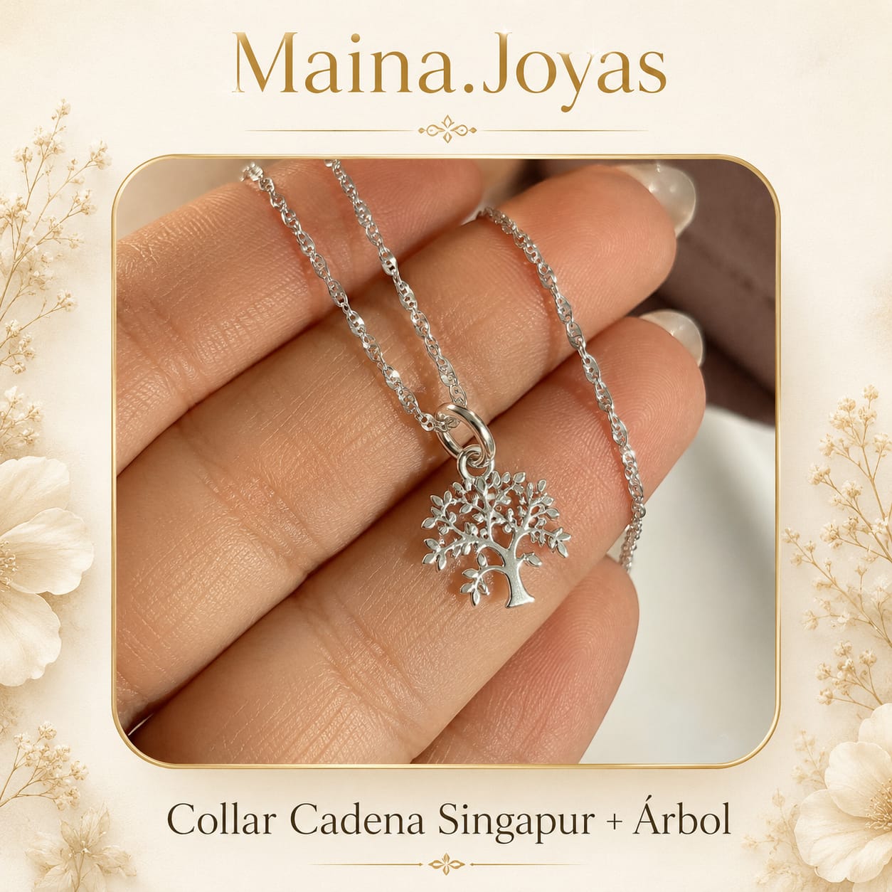 Collar Cadena Singapur + Árbol 🌳 de la Vida