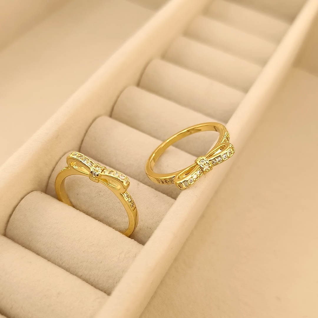 Anillo Dorado Moñito Fino 🎀