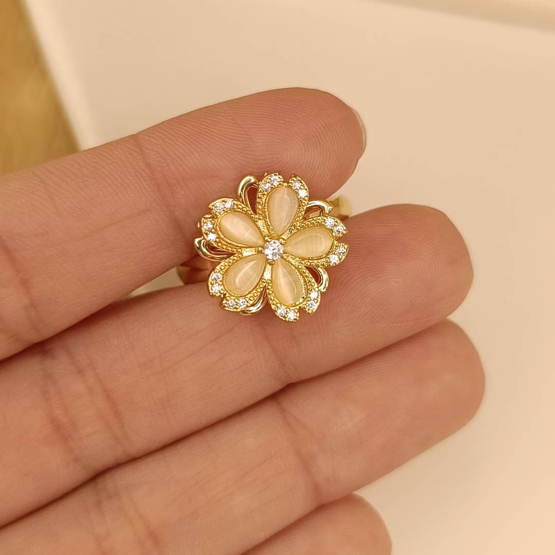 Anillo Falange Dorado Giratorio Fleur 🌸