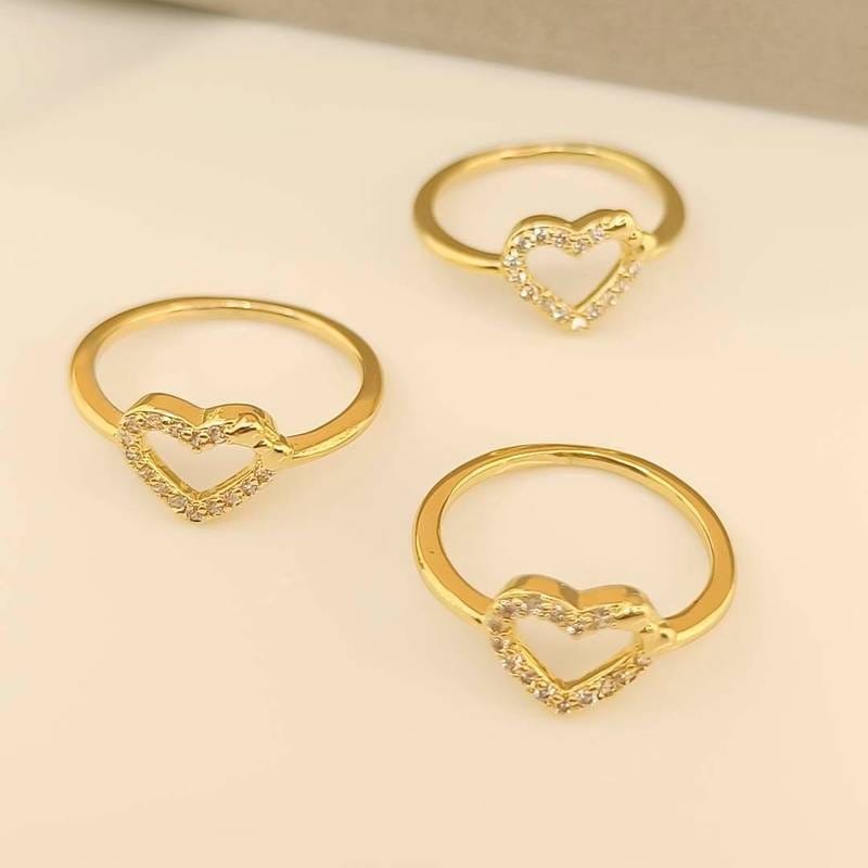 Anillo Dorado Corazón + Pequeño Moño 💝