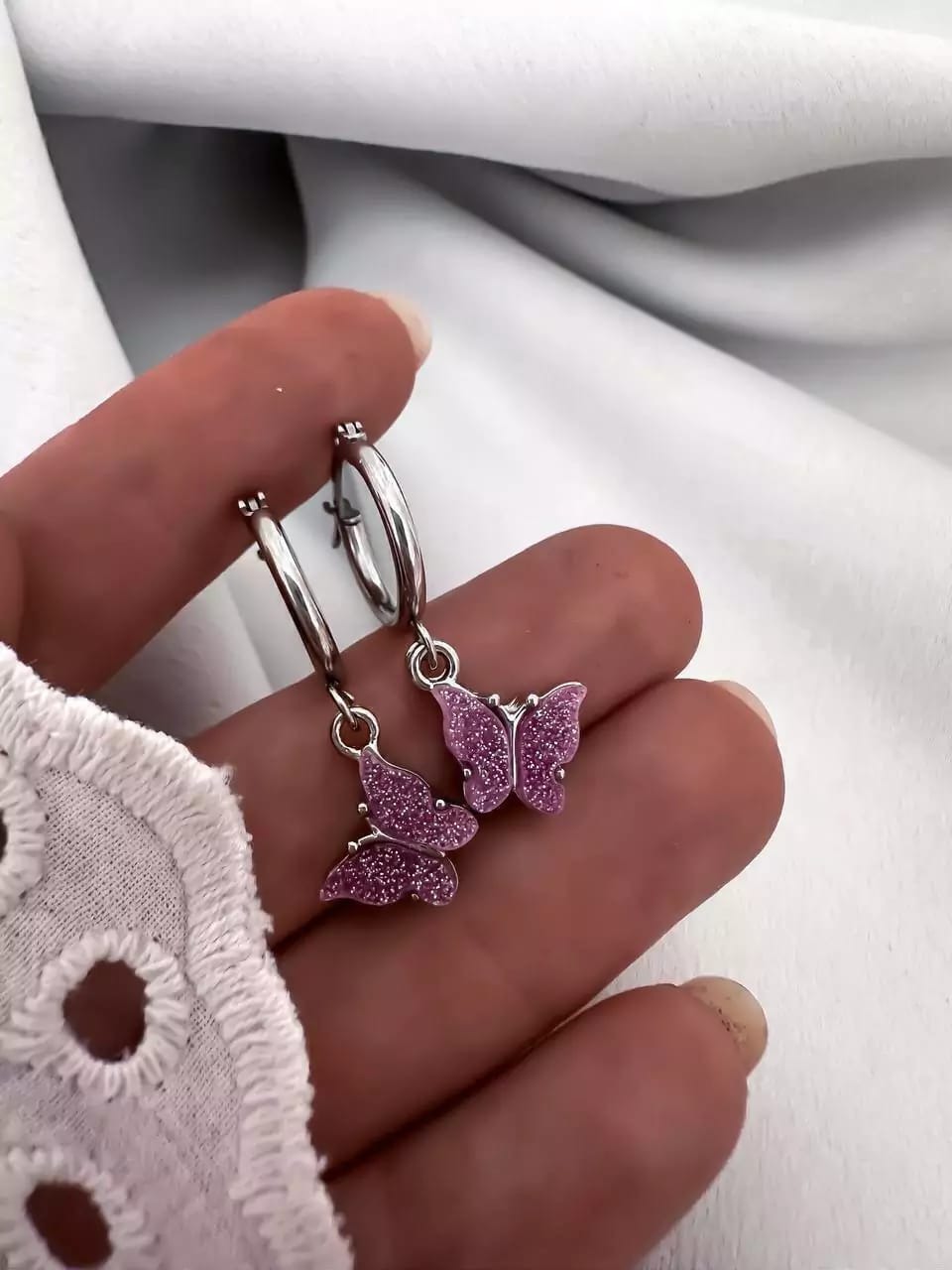 Aros Monarch 🦋 Glam Violeta 💜 / Rosa