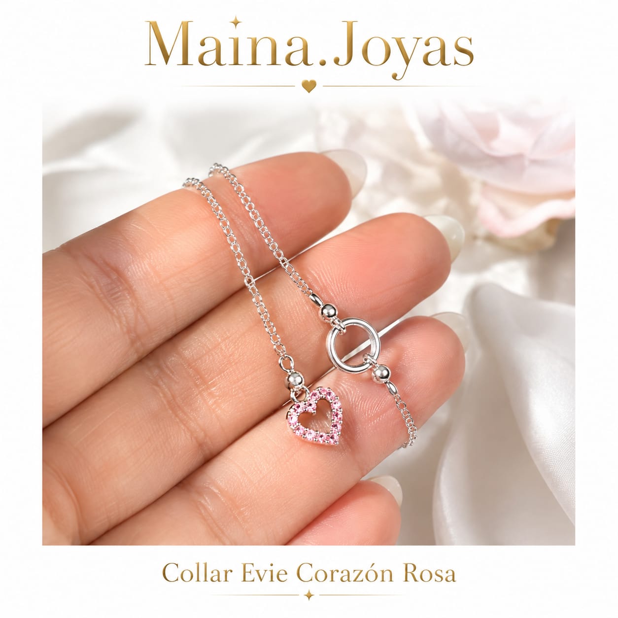 Collar Evie Corazón 🩷 Rosado