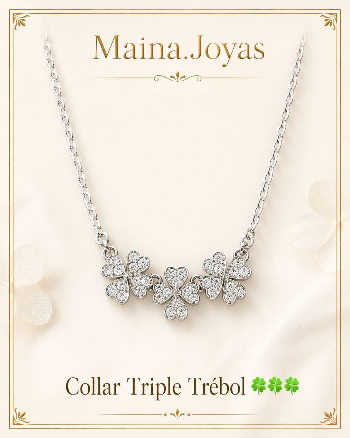 Collar Triple Trébol 🍀🍀🍀