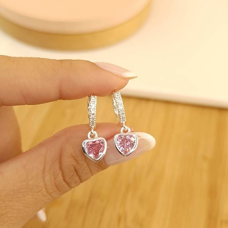 Argollas Premium c/dije 🩷 Piedra Rosada