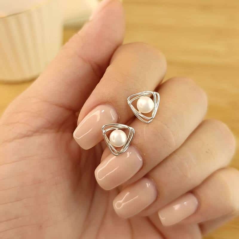 Aros Perlas + Triangulitos