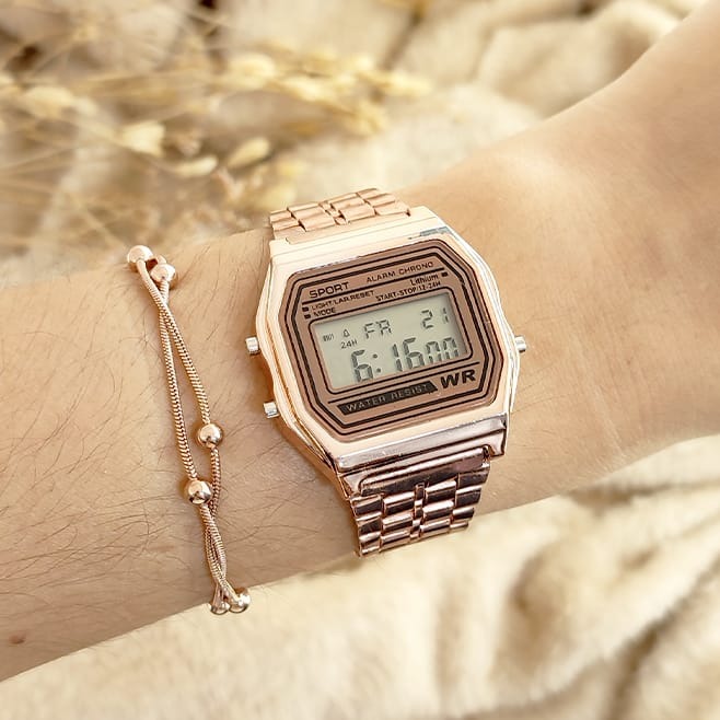 Reloj New Retro Rose Gold 🩷✨