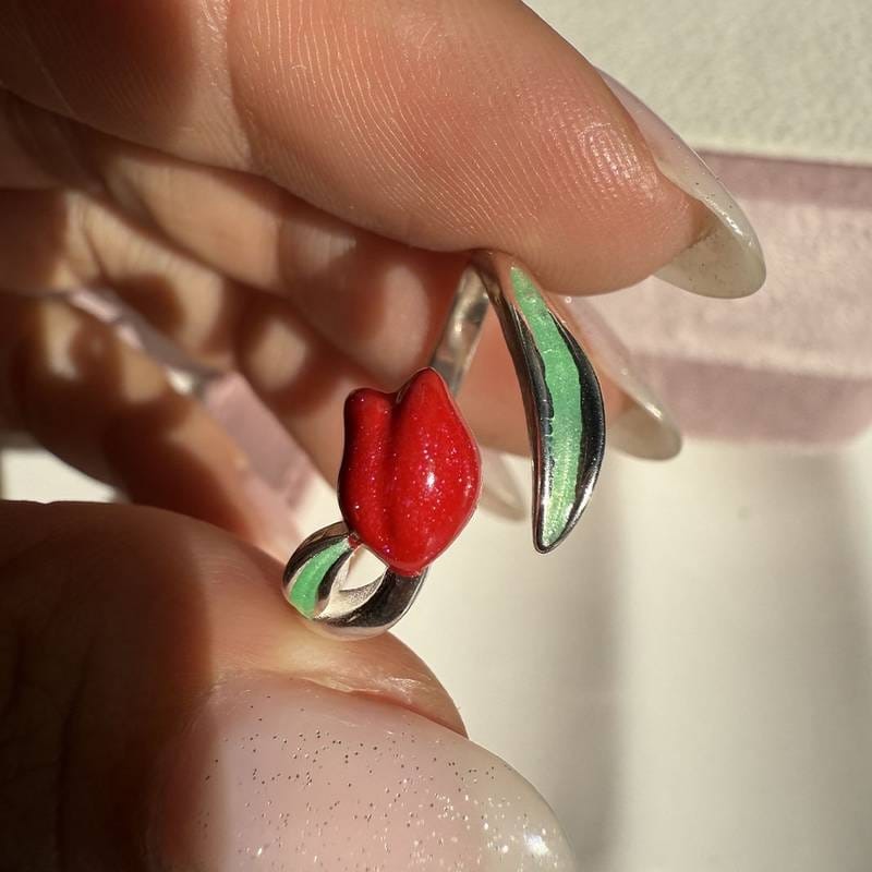 Anillo Falange Tulipán 🌷 Rojo