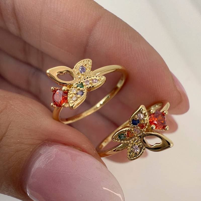 Anillo Midi Mariposita Zuri - Piedritas Coloridas 🌈