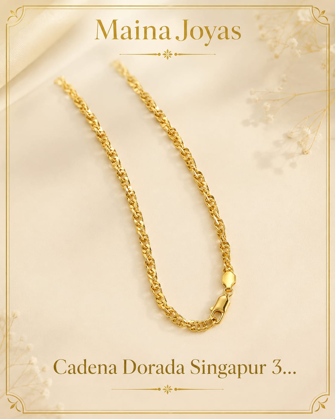 Cadena Dorada Singapur 3mm